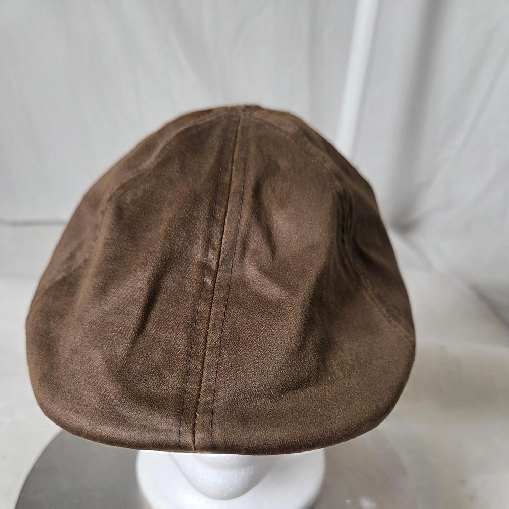 Stetson Newsboy Hat Flat Cap Fitted One Size Medium Brown Waxed Cotton Blend